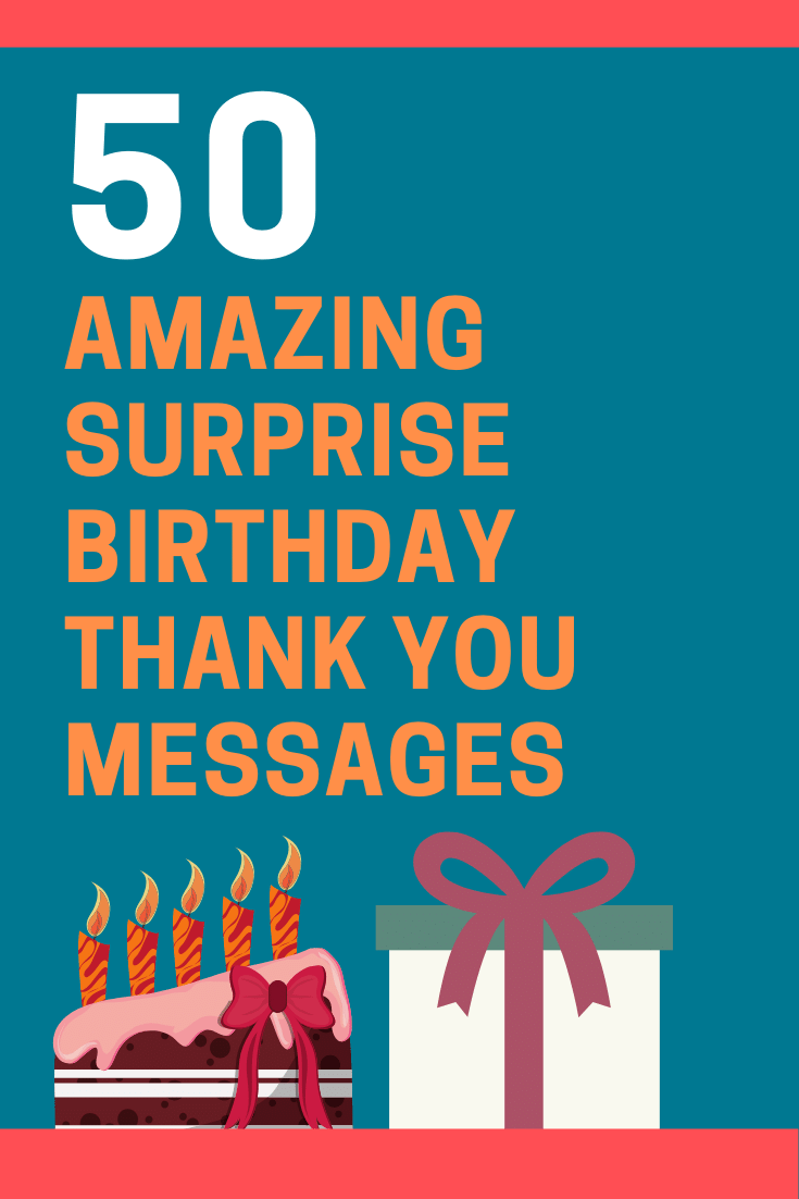 Mensajes de agradecimiento de cumpleaños sorpresa